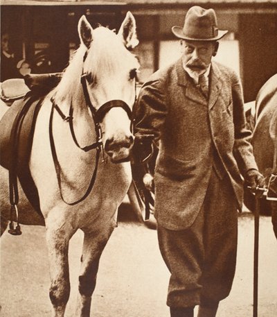 Le roi George et son poney préféré Jock, années 1930 - English Photographer