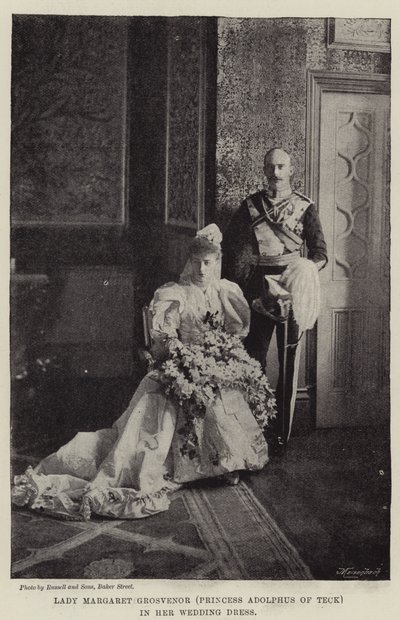 Lady Margaret Grosvenor (Princesse Adolphus de Teck) en robe de mariée - English Photographer