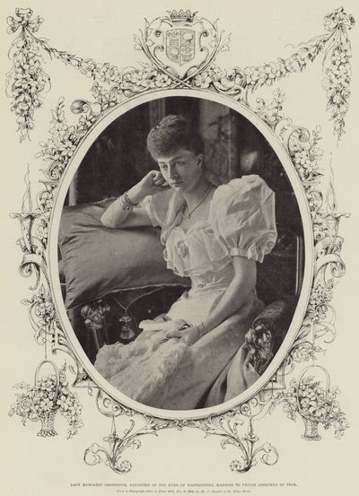 Lady Margaret Grosvenor, fille du duc de Westminster, mariée au prince Adolphus de Teck - English Photographer