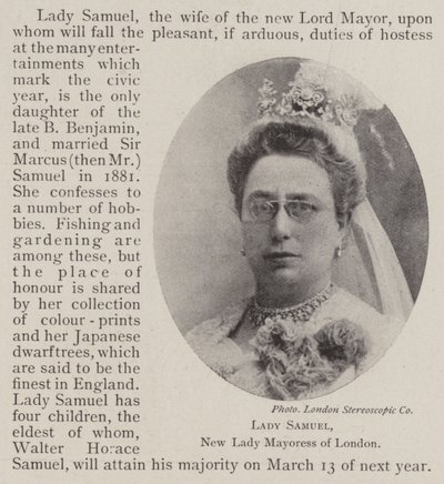 Lady Samuel, nouvelle lady-mairesse de Londres - English Photographer