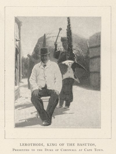 Lerothodi, roi des Basutos, présenté au duc de Cornouailles au Cap - English Photographer