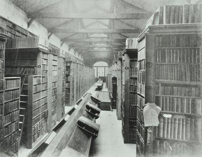 Bibliothèque, Sion College, Victoria Embankment, City de Londres, 1885 - English Photographer