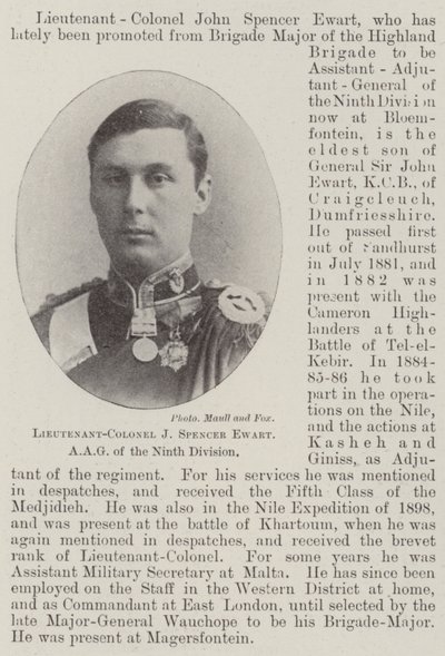 Lieutenant-colonel J Spencer Ewart, AAG de la neuvième division - English Photographer