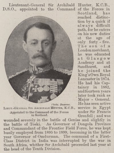 Lieutenant-Général Sir Archibald Hunter, KCB, nommé au commandement des forces en Écosse - English Photographer
