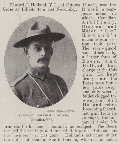 Lieutenant Edward J Holland, VC canadien - English Photographer