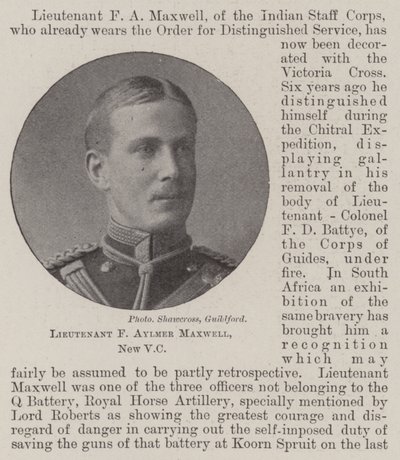 Lieutenant F Aylmer Maxwell, Nouveau VC - English Photographer