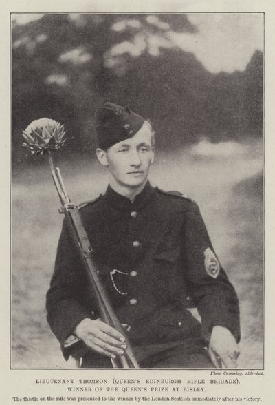 Lieutenant Thomson (Queens Edinburgh Rifle Brigade), vainqueur du prix de la Reine à Bisley - English Photographer