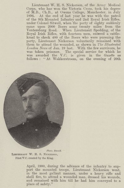 Lieutenant W H S Nickerson, première VC créée par le roi - English Photographer