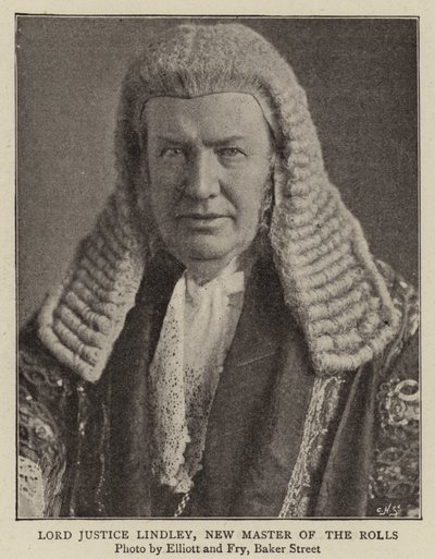 Lord Justice Lindley, nouveau maître des rôles - English Photographer