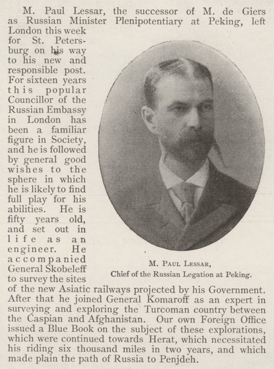 M. Paul Lessar, chef de la légation russe à Pékin - English Photographer