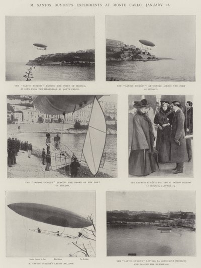 Les expériences de M. Santos Dumont à Monte Carlo, 28 janvier - English Photographer
