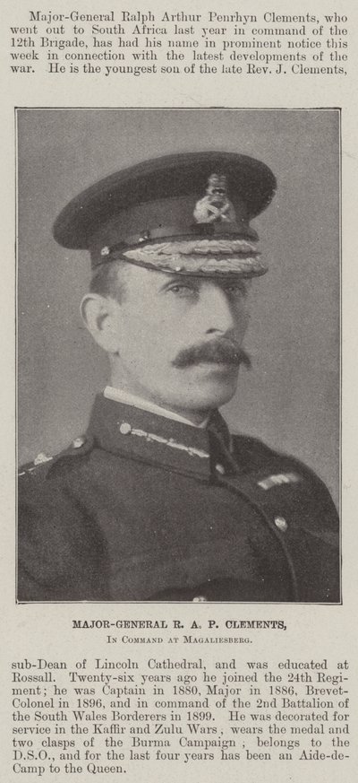 Le Major-Général R A P Clements, en Commandement à Magaliesberg - English Photographer