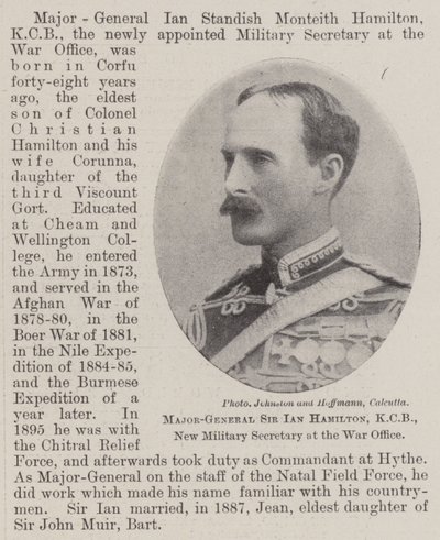 Major-Général Sir Ian Hamilton, KCB, nouveau secrétaire militaire au ministère de la Guerre - English Photographer