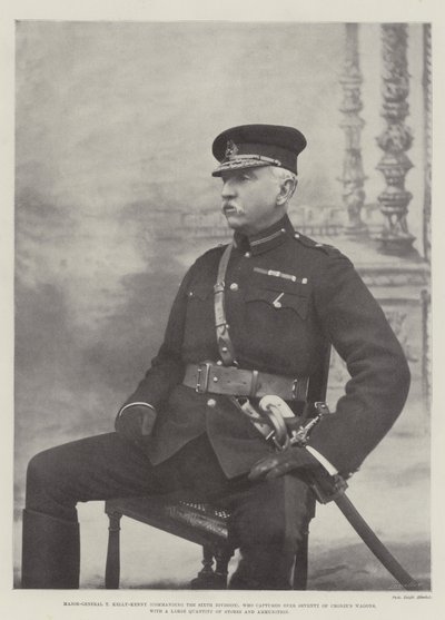 Major-général T Kelly-Kenny (commandant la sixième division), qui a capturé plus de soixante-dix wagons de Cronje, avec une grande quantité de provisions et de munitions - English Photographer