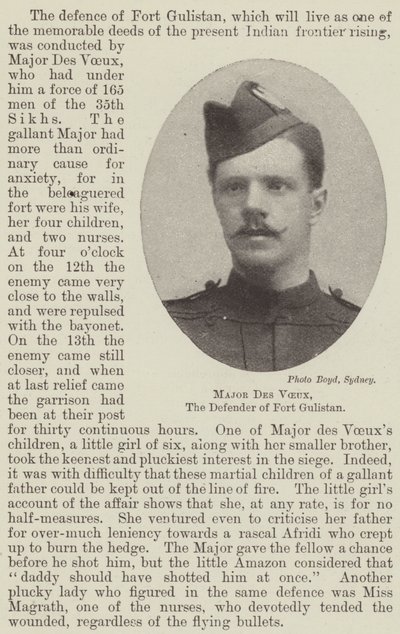 Major Des Voeux, le défenseur du fort Gulistan - English Photographer