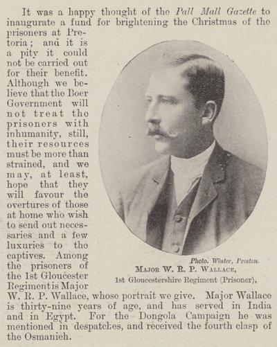 Major W R P Wallace, 1er régiment de Gloucestershire (prisonnier) - English Photographer