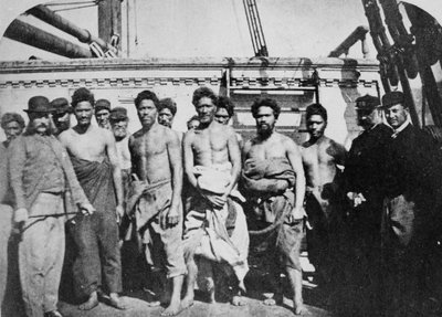 Prisonniers maoris à bord d