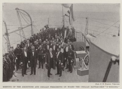 Rencontre des présidents argentin et chilien à bord du navire de guerre chilien OHiggins - English Photographer