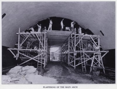 Tunnel de Mersey: Plâtrage de l