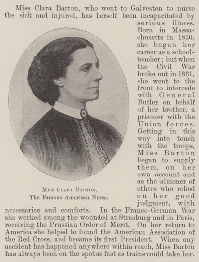 Mlle Clara Barton, la célèbre infirmière américaine - English Photographer