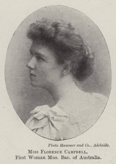 Mlle Florence Campbell, première femme bachelière en musique d