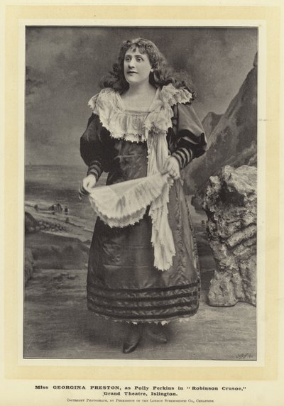 Miss Georgina Preston, en Polly Perkins dans Robinson Crusoé, Grand Théâtre, Islington - English Photographer
