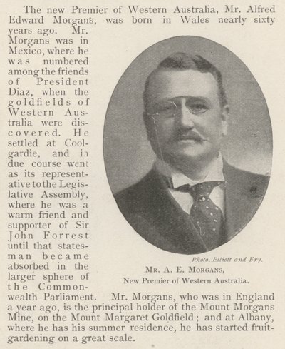 M. A E Morgans, nouveau premier ministre d
