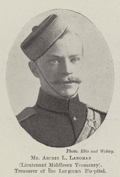 M. Archie L Langman, lieutenant de la Yeomanry du Middlesex, trésorier de l