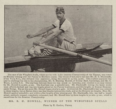 M. B H Howell, vainqueur des Wingfield Sculls - English Photographer