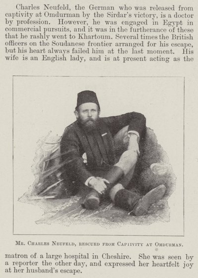 M. Charles Neufeld, sauvé de la captivité à Omdurman - English Photographer