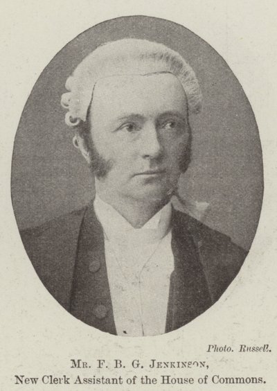 M. F B G Jenkinson, nouveau greffier adjoint de la Chambre des communes - English Photographer