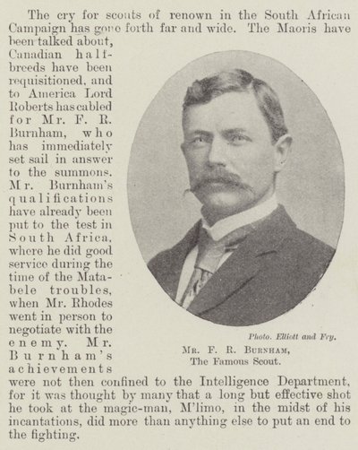 M. F R Burnham, le célèbre éclaireur - English Photographer