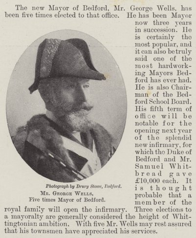 M. George Wells, cinq fois maire de Bedford - English Photographer