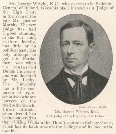 M. George Wright, KC, nouveau juge de la Haute Cour en Irlande - English Photographer