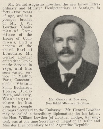M. Gerard A. Lowther, nouveau ministre britannique à Santiago - English Photographer
