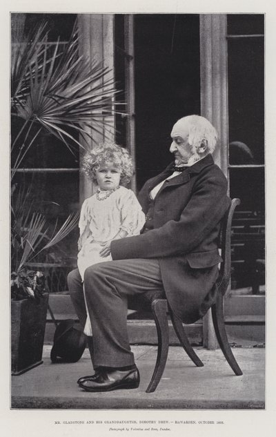 M. Gladstone et sa petite-fille, Dorothy Drew, Hawarden, octobre 1893 - English Photographer