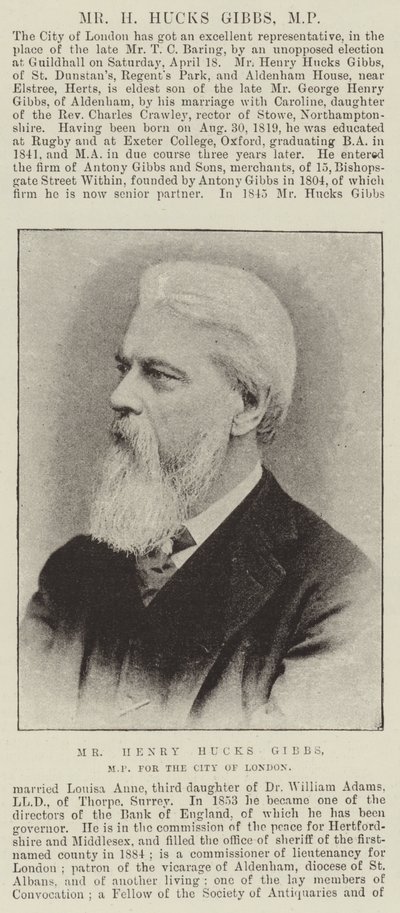 M. Henry Hucks Gibbs, MP pour la ville de Londres - English Photographer
