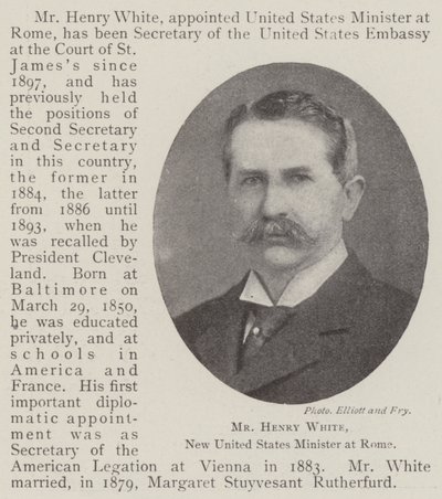 M. Henry White, nouveau ministre des États-Unis à Rome - English Photographer