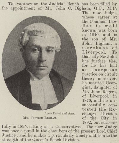 Monsieur Justice Bigham - English Photographer