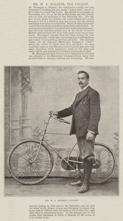 M. M A Holbein, le cycliste - English Photographer