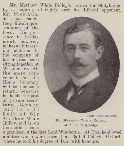 M. Matthew White Ridley, député de Stalybridge - English Photographer