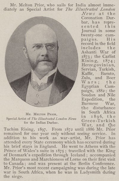 M. Melton Prior, artiste spécial de The Illustrated London News pour le Durbar indien - English Photographer