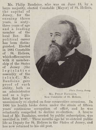M. Philip Baudains, nouveau connétable de St Heliers - English Photographer