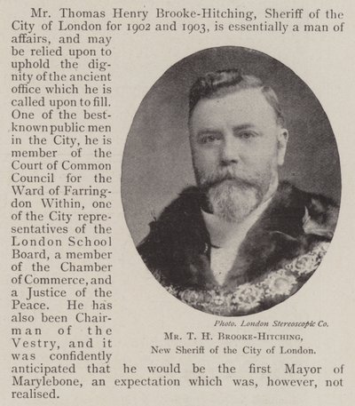 M. T H Brooke-Hitching, nouveau shérif de la ville de Londres - English Photographer