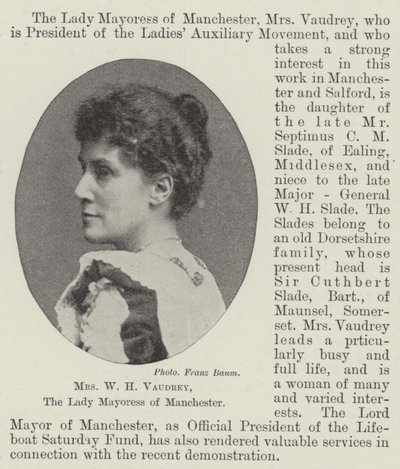 Mme W H Vaudrey, la Lady Mayoress de Manchester - English Photographer