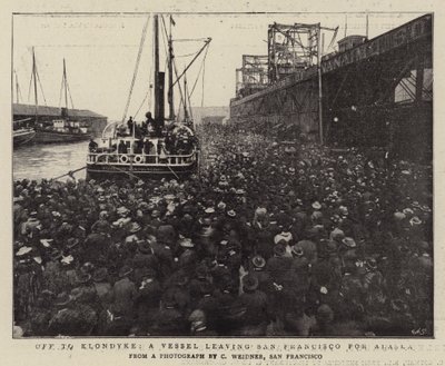 En route pour Klondyke, un navire quittant San Francisco pour l