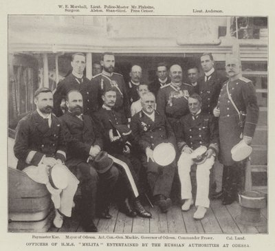 Officiers du HMS Melita accueillis par les autorités russes à Odessa - English Photographer
