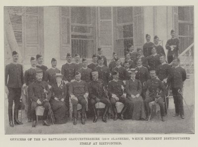 Officiers du 1er bataillon du Gloucestershire (28e Slashers), régiment qui s