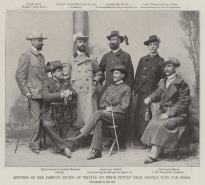 Officiers de la Légion Étrangère à Trieste, de retour du service avec les Boers - English Photographer