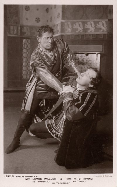 Othello étranglant Iago, Lewis Waller et H B Irving - English Photographer